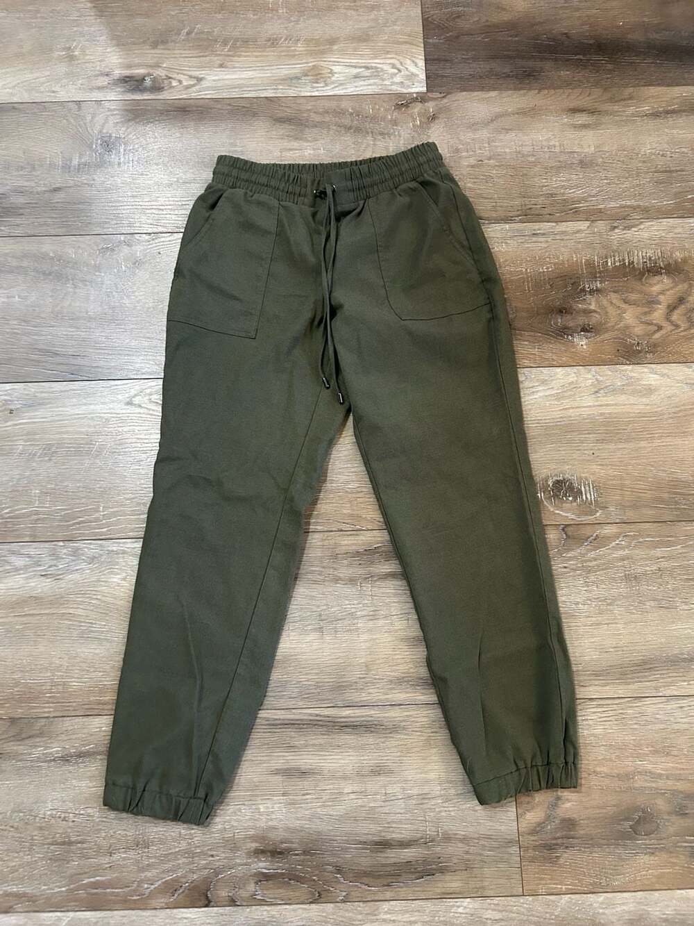 Nine West Olive Green Drawstring Utility Jogger Pants Size S